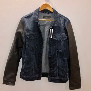 J Brand: Jean Jacket w/ Genuine Leather Sleeves